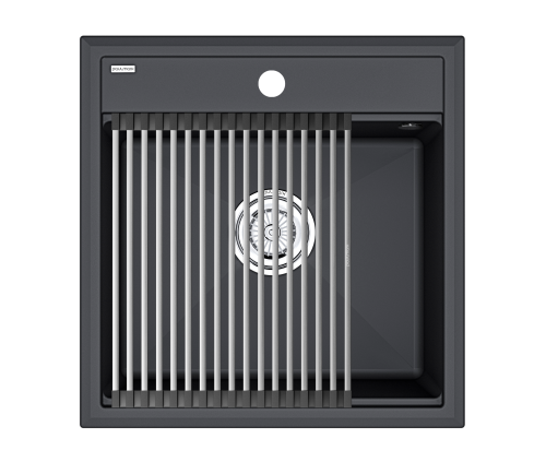 Кухонная мойка + коландер Paulmark PM115051-AN+R375-BS 50х51 цвет антрацит